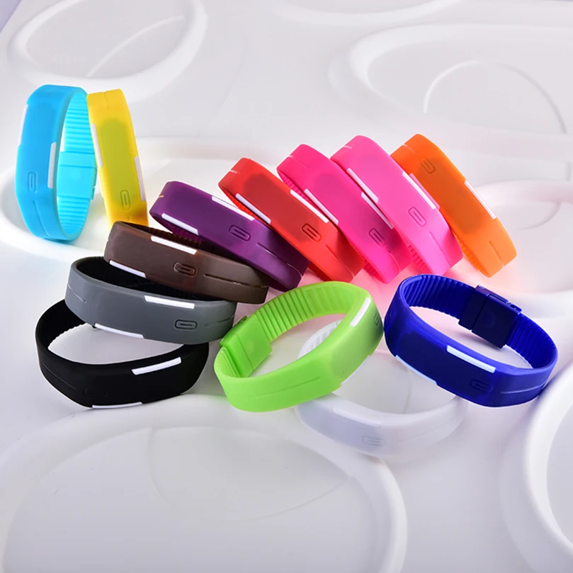 Fashion Sport LED Watches men Candy Color Silicone Rubber Touch Screen Digital Watches women Children Bracelet Wristwatch