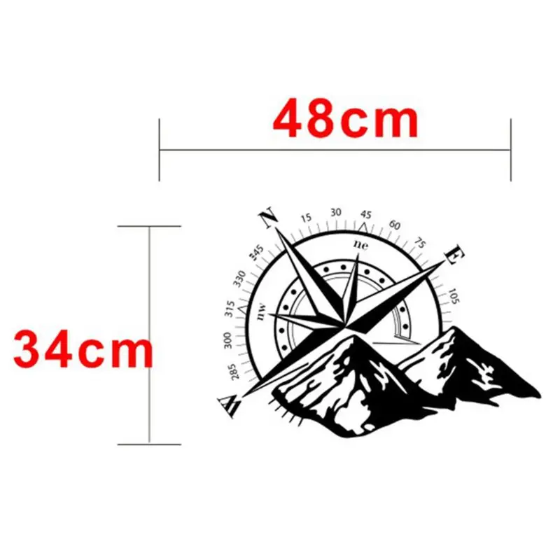 48*34 см внедорожный компас автомобильный стикер Роза навигационная виниловая наклейка Декаль для автомобиля грузовика Авто ноутбук двери автомобиля и капот