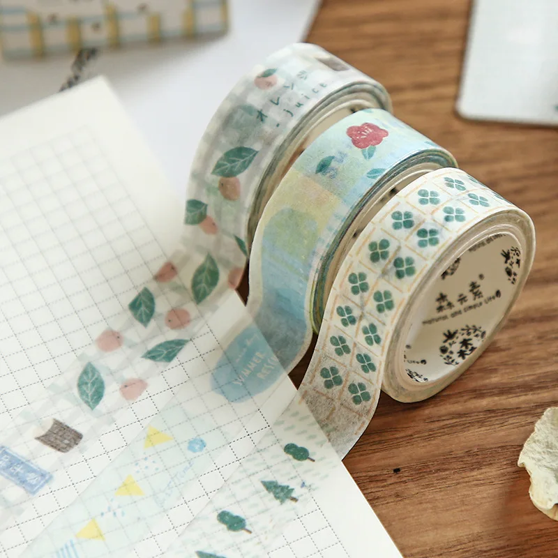 1 5 см Bullet Journal Flower Leaves Smiling васи клейкая лента DIY Скрапбукинг стикер этикетка