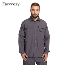 Facecozy мужские летние быстросохнущие походные рубашки, съемные альпинистские рубашки, дышащие топы для скалолазания, мужские спортивные рубашки для активного отдыха