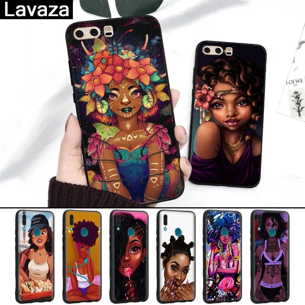 

Lavaza Beautiful Afro Girls Silicone Case for Huawei P8 Lite 2015 2017 P9 2016 Mini P10 P20 Pro P Smart 2019