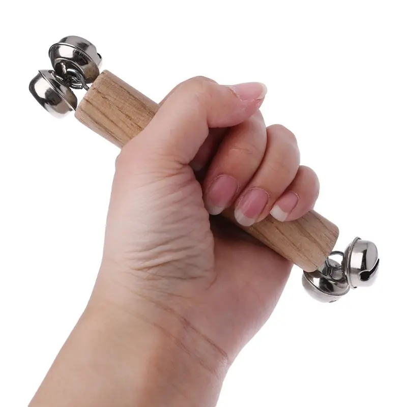 

Baby Double-sided Hand Bells Rattles Children Shaking Music Tool Educational Toy-m15