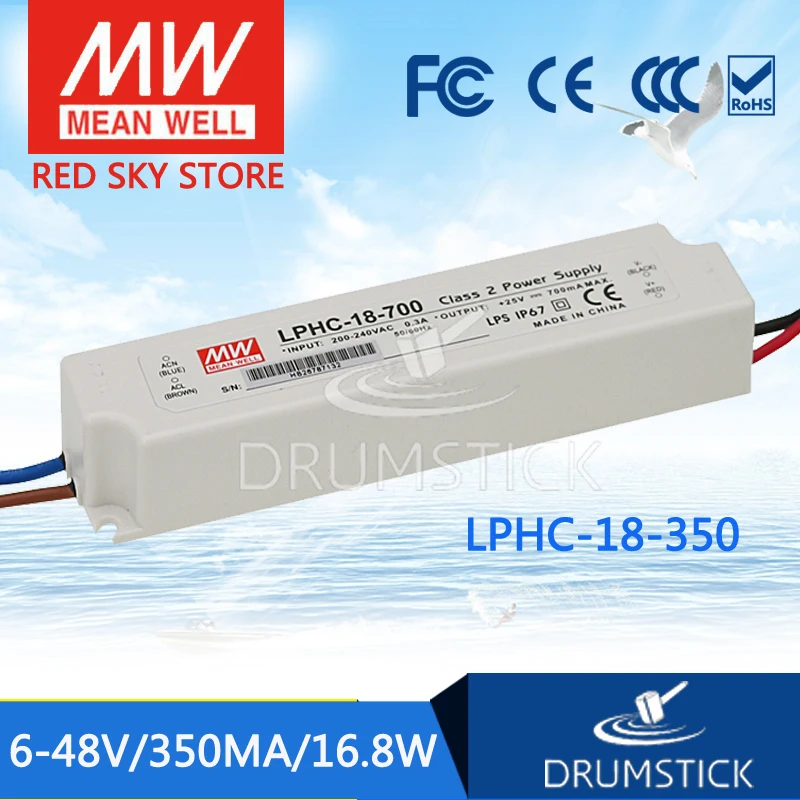

MEAN WELL LPHC-18-350 48V 350mA meanwell LPHC-18 48V 16.8W Single Output LED Switching Power Supply