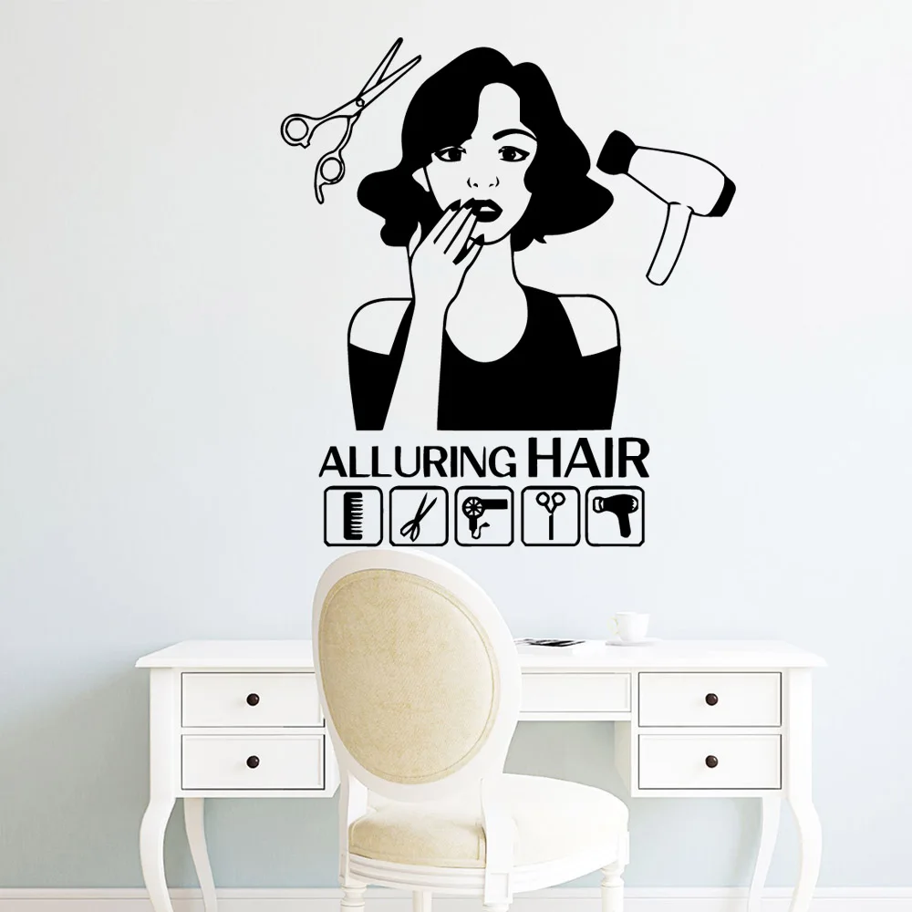 

Lovely Hair Cut Wall Stickers Modern Fashion Wall Sticker Nursery Kids Room Wall Decor removable mural