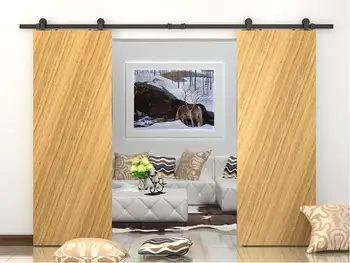 

Top mounted Double Sliding Barn Door modern wooden sliding barn door hardware