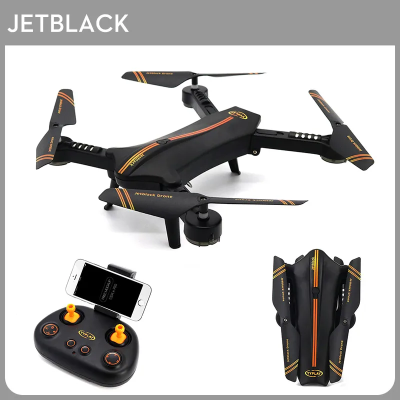 

New Jetblack Mini Smart Foldable Selfie Drone with 720P HD Camera High Quality RC Helicopter Quadcopter drohne Free Shipping