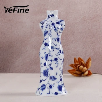 

YeFine Blue And White Porcelain Flower Vases For Weddings Ceramic Decorative Tabletop Vases For Artificial Flowers Ornament