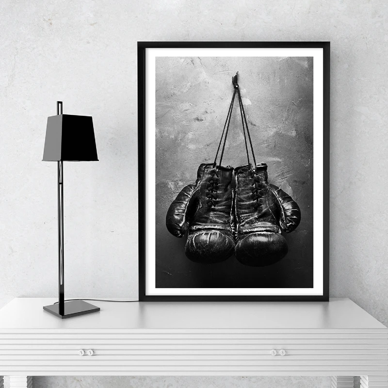 Black and White Boxing Poster Print