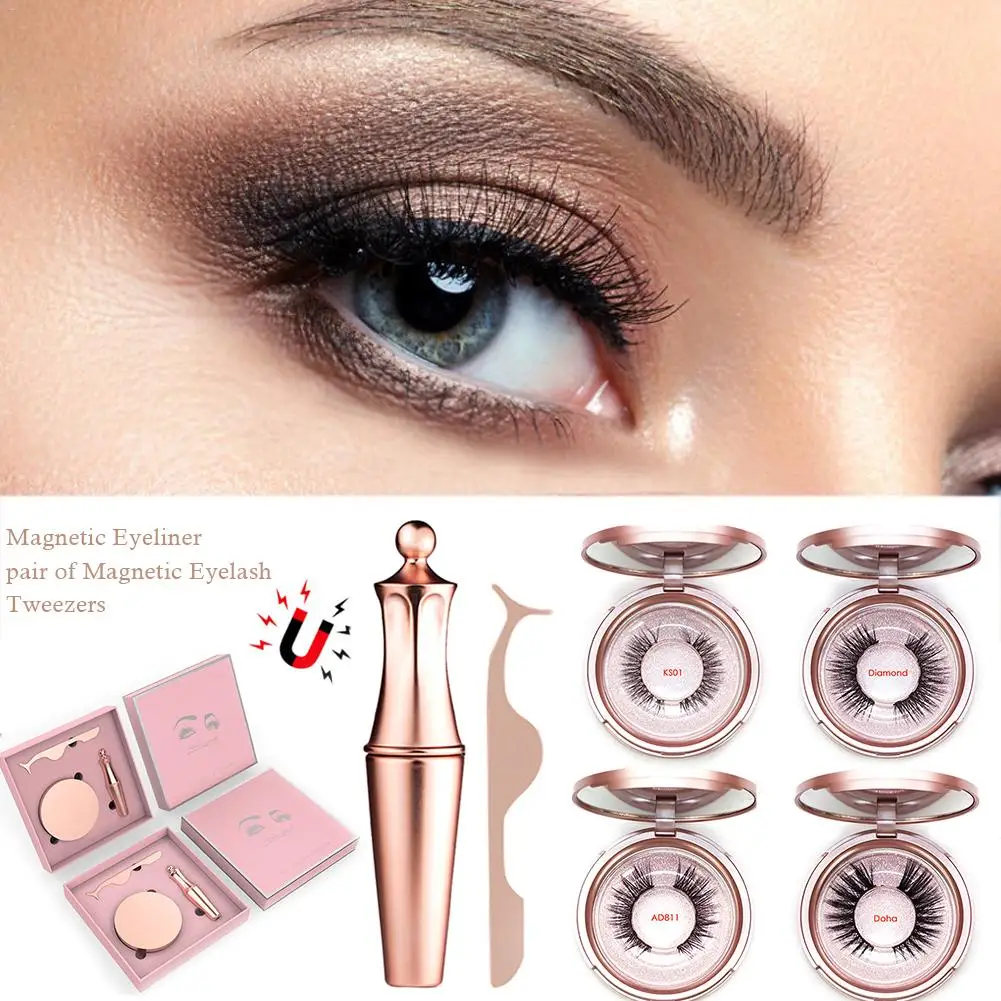 

Magnetic Upgrade Model Pink High-end Gift Box Eyeliner Set Magnetic Eyeliner Set Magnetic False Eyelashes