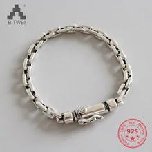 BITWBI подарки на год настоящая 925 пробы Серебряная цепочка женский браслет ручной работы ювелирные изделия