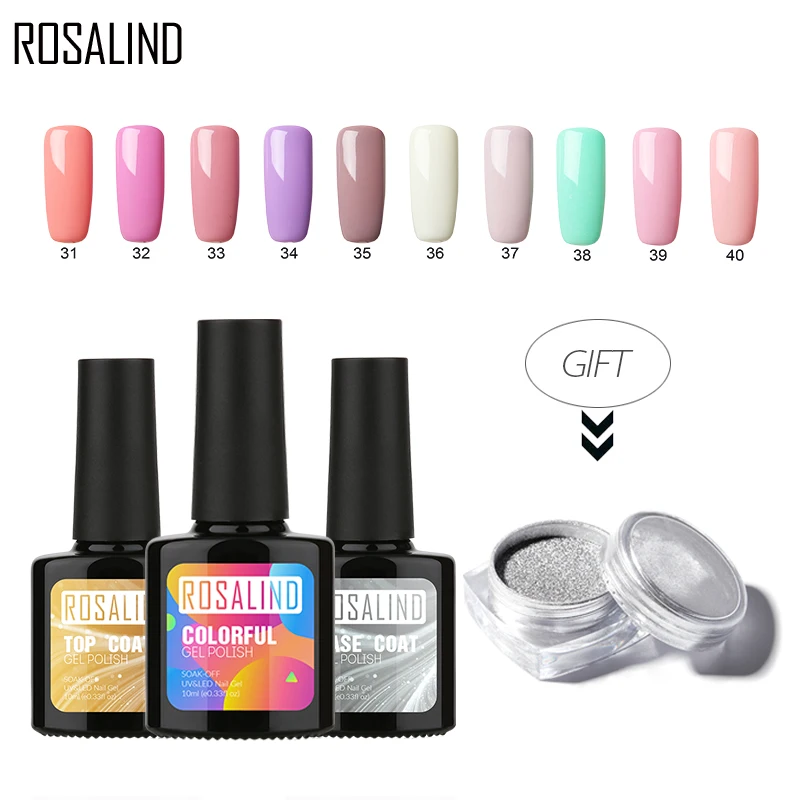 

Rosalind Buy 3PCS 10ML Gel Nail Get Silver Mirror Nail Glitter For Free UV Gel Soak Of Semi Permanent Gel Varnish Christmas Gift