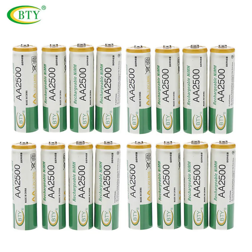 

FREE SHIPPING!16x BTY 2500mAh AA Battery 1.2V Ni-MH Rechargeable Battery for LED Flashlight/Toy/PDA - B 16PCS/Lot (WF-RB033-20)