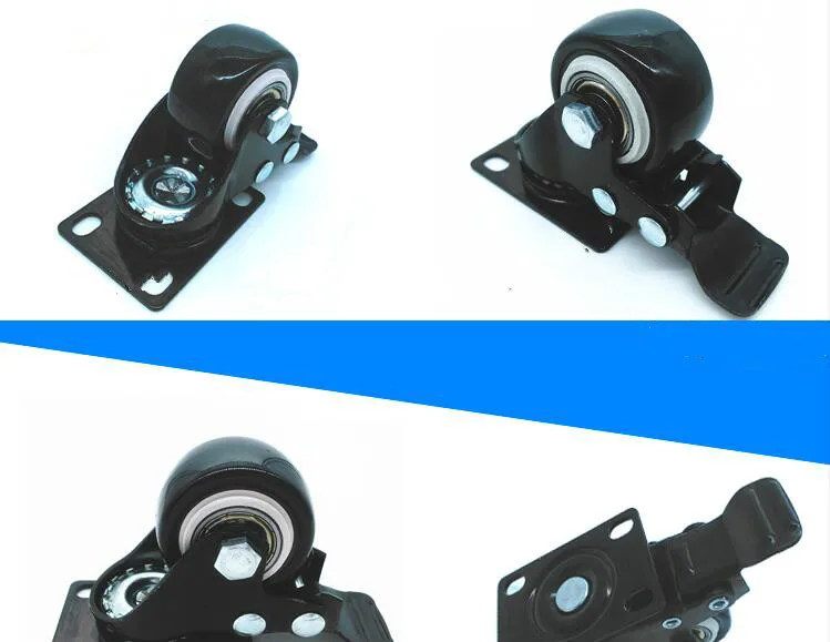 4 قطع الأسود 1.5 ''المطاط مكتب أريكة كرسي الأثاث قطب عالمي فرامل العجلات