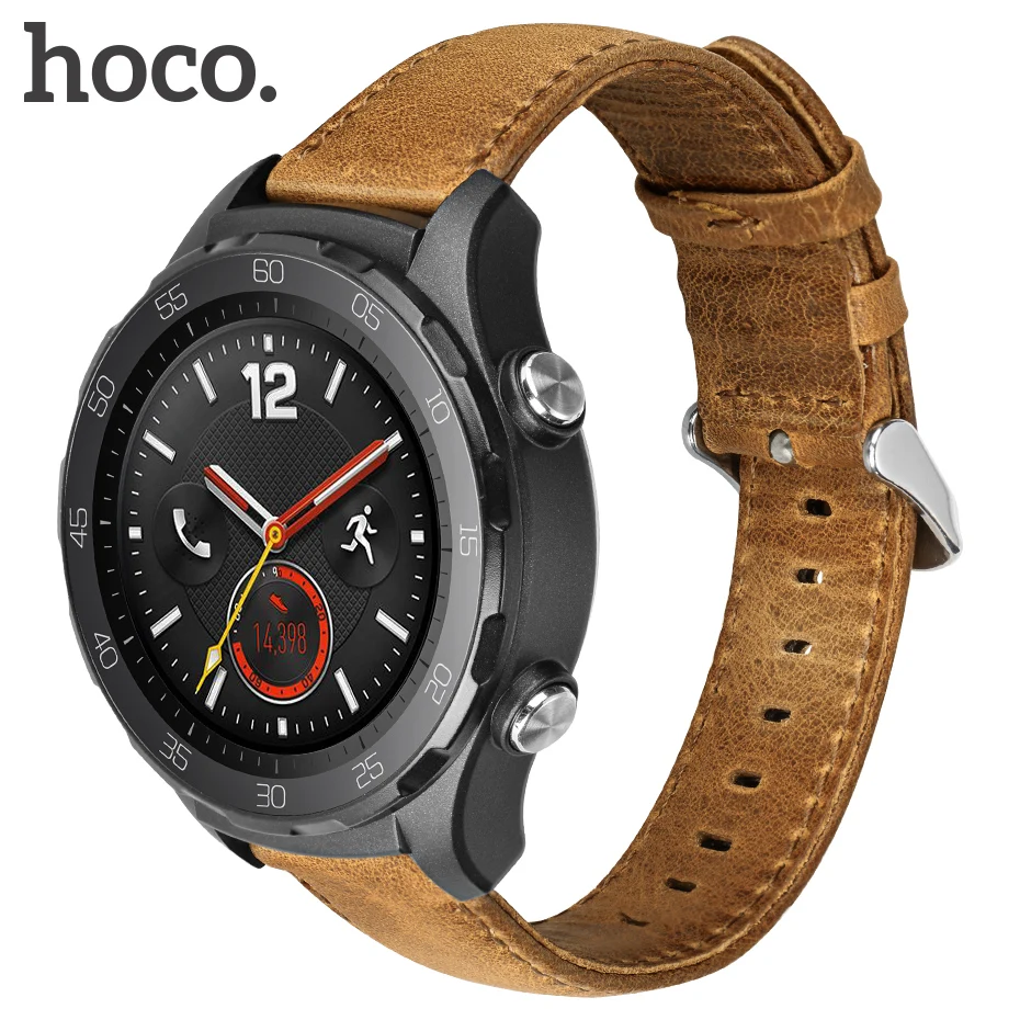 HOCO высококачественный ремешок из натуральной кожи для huawei Watch 2 Идеальный компаньон с металлической застежкой и 2 цвета