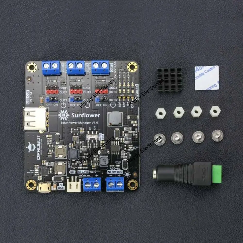 DFRobot Sunflower high efficiency Solar Power Manager 9V 12V 18V LTC3652 Chip с MPPT для Интернета вещей