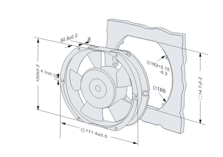 New Round 175*150*50mm Aluminum Fan Ball Bearing Airflow Fan AC220V Cooling Equipment work with Humidity controller XF1552ABH