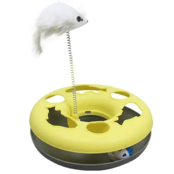 

cat toys Cat Toys Spring Mice Crazy Amusement Disk Multifunctional Disk Play Activity Pet Funny Toys Multiple Color