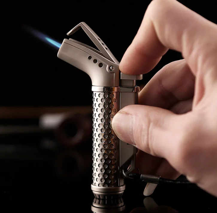  Outdoor Mini Spray Gun Jet Butane Torch Turbo Lighter 1300C Inflatble Gas Stainless Steel Military 