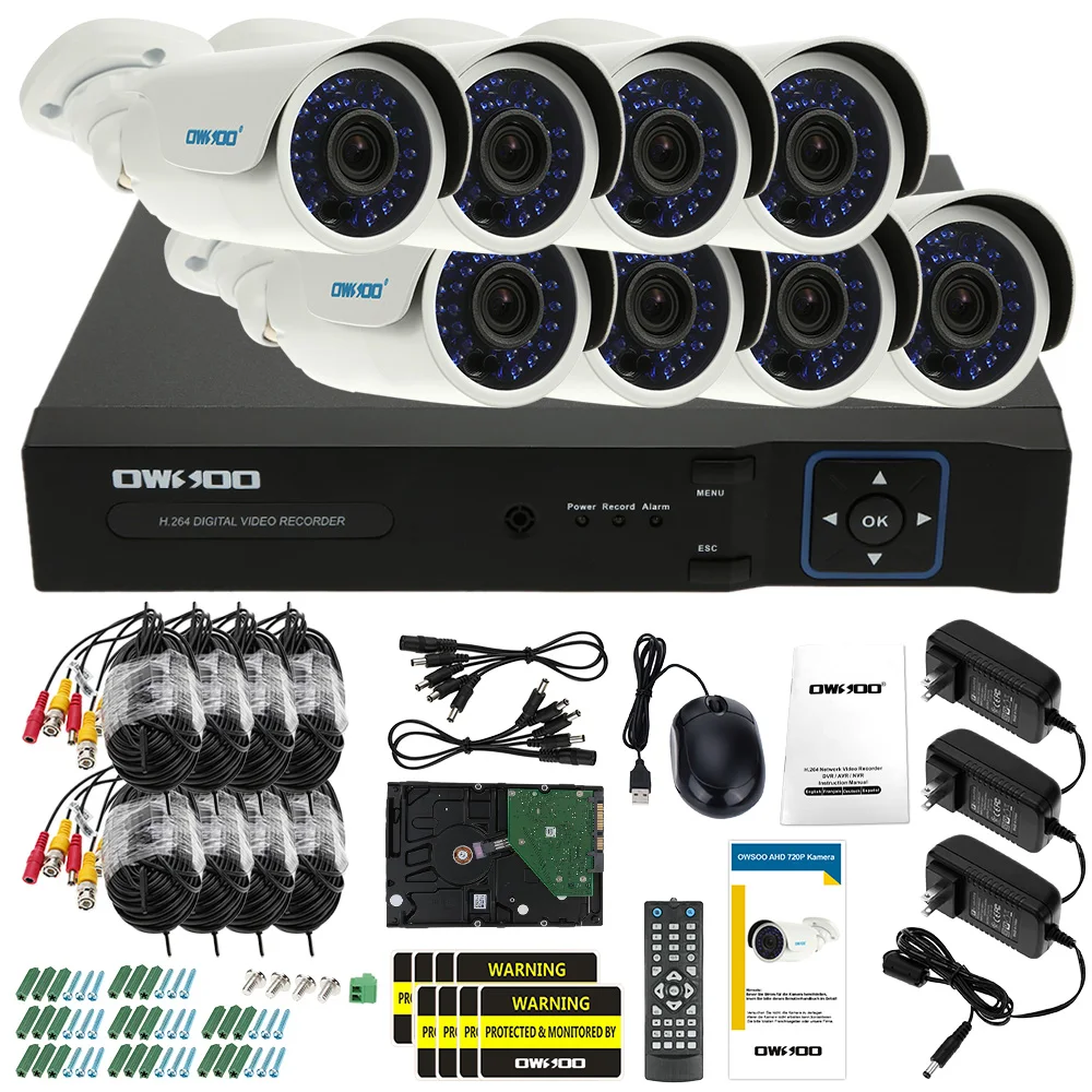 OWSOO Full 1080N/720 P AHD 8CH DVR 1 ТБ HDD 1500TVL наружная система видеонаблюдения камеры HDMI цифровой видеорегистратор Onvif 8*720 P Водонепроницаемая ИК-камера