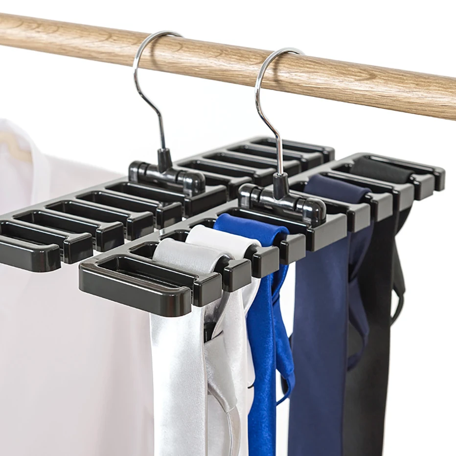 Round Scarf Holder Tie Hanger Belt Closet Clothes Organizer Hook Holder LD 