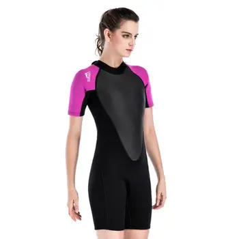 

SBART New 2 MM Neoprene Elastic Women Diving Suit Female Warm Surf Short-Sleeve Clothes One Piece Wetsuit Free Shipping