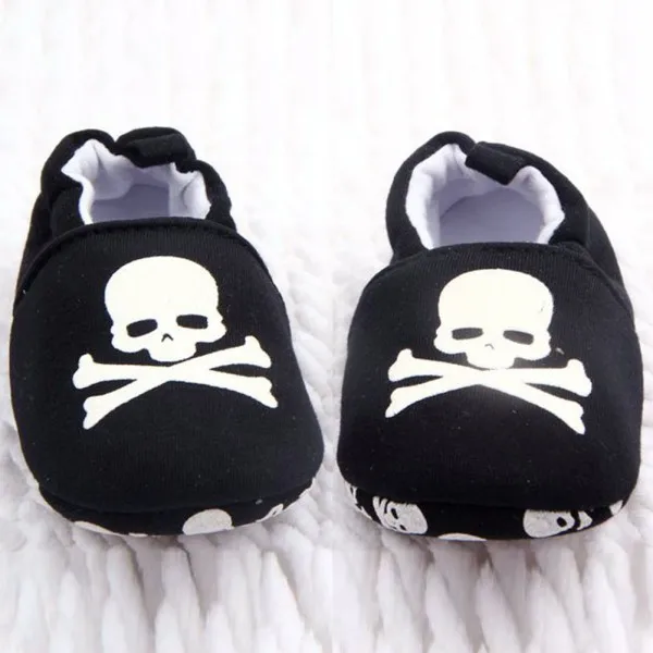 

2017  Hot Sale Prewalker Infant Baby Unisex Skull/Pirate Print Cotton Soft Bottom Shoes