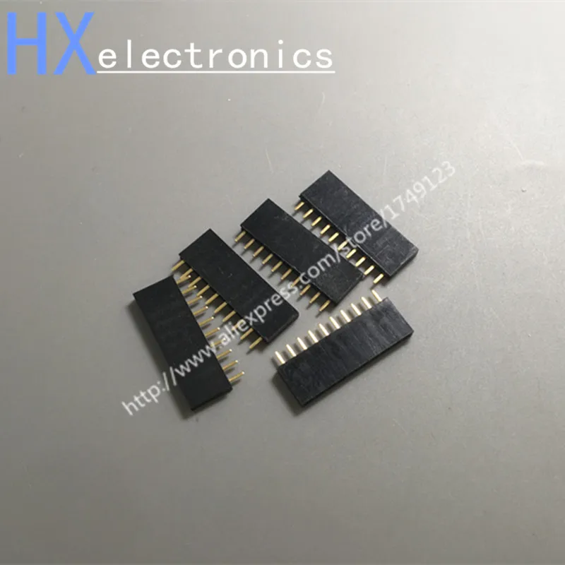 Free shipping 200PCS 1x10 Single Row 10 Pins PCB Socket Female Header 2
