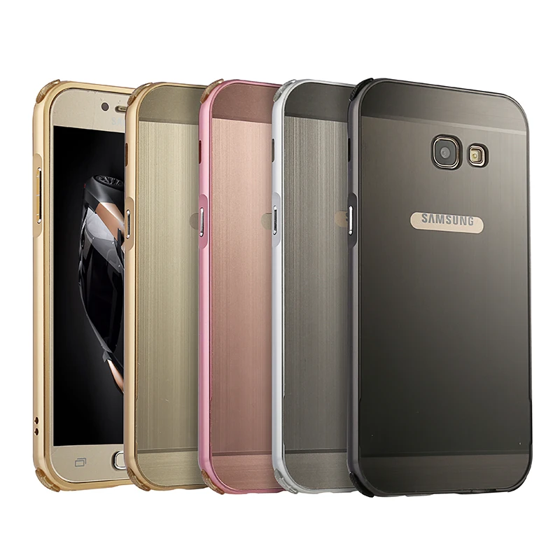 

For Samsung A7 2017 A720 Case Plating Metal Frame with Brushed Back Cover Hard Case for Samsung Galaxy A7 2017 A7200 A720F 5.5
