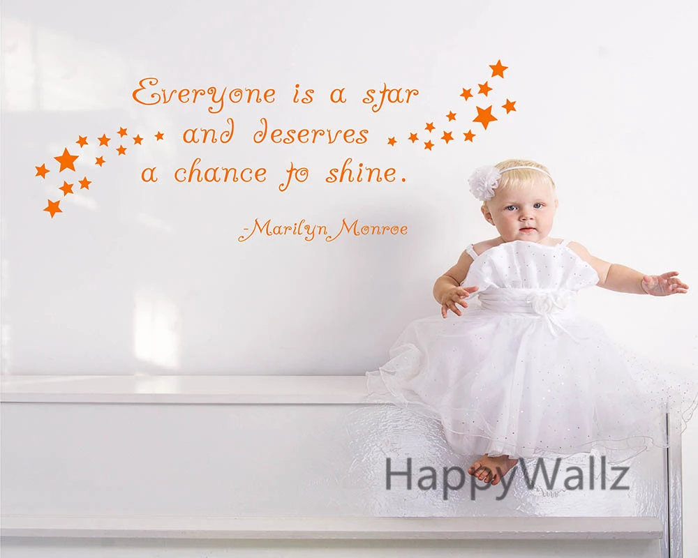 

Motivational Quote Wall Sticker Everyone is Star Deserve Chance to Shine DIY Inspirational Lettering Quote Modern Wallpaper Q23