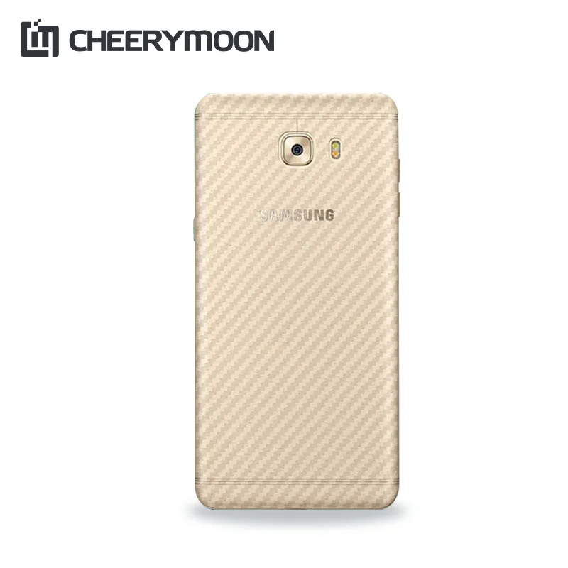 CHEERYMOON For Samsung Galaxy C5 C7 C9 Pro On7 On5 3D Carbon Fiber Back Soft Screen Protector Film Anti-fingerprint Guard