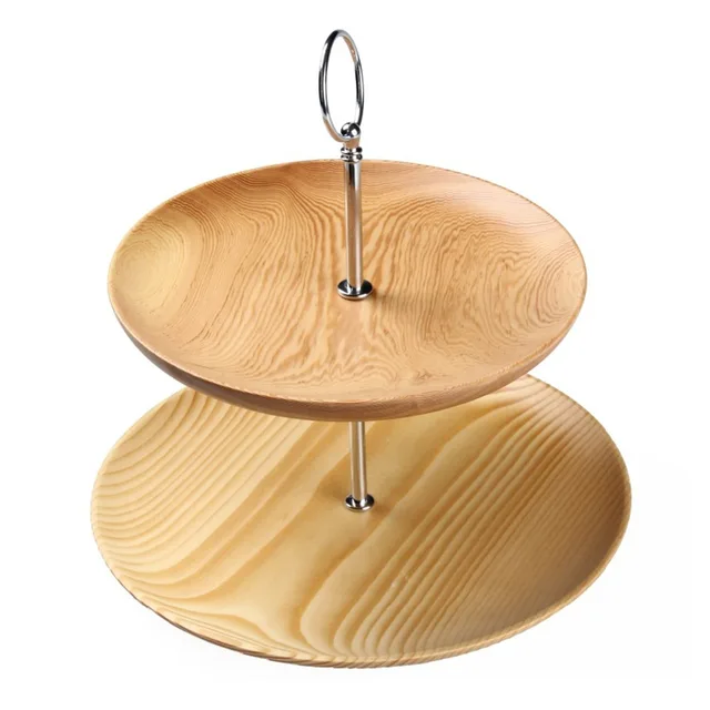 1pc Homestia Durable 2 Tier Wooden Cake Stand Fruit Bowl Wedding 1pc Homestia Durable 2 Tier Wooden Cake Stand Fruit Bowl Wedding Tray Party Food Serving