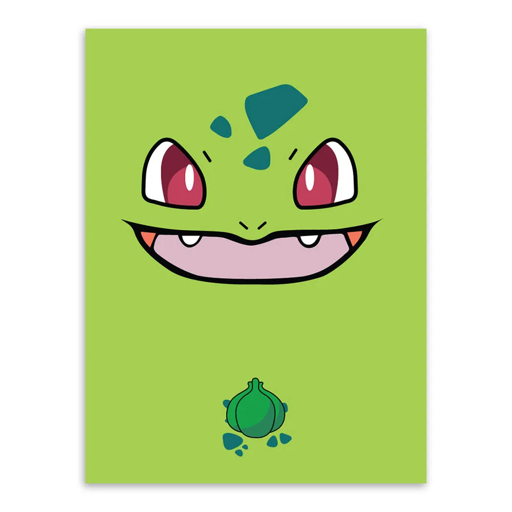 Nordic Kartun Lucu Pokemon Pikachu Squirtle Hewan Art Print Poster