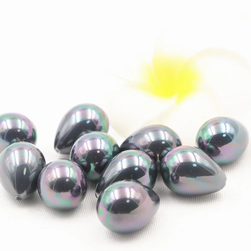 

2pcs Multi Natural Shell Pearl Teardrop Half Drilled Hole fit DIY Earrings Pendant Beads Semi-finished Drop Jewelry Finding A904