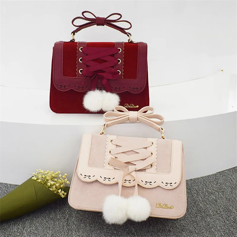 Новая мода Liz Lisa с милым бантом сумки на плечо Для женщин сладкий красный сумки известных Брендовая дизайнерская обувь для девочек кожаная сумка