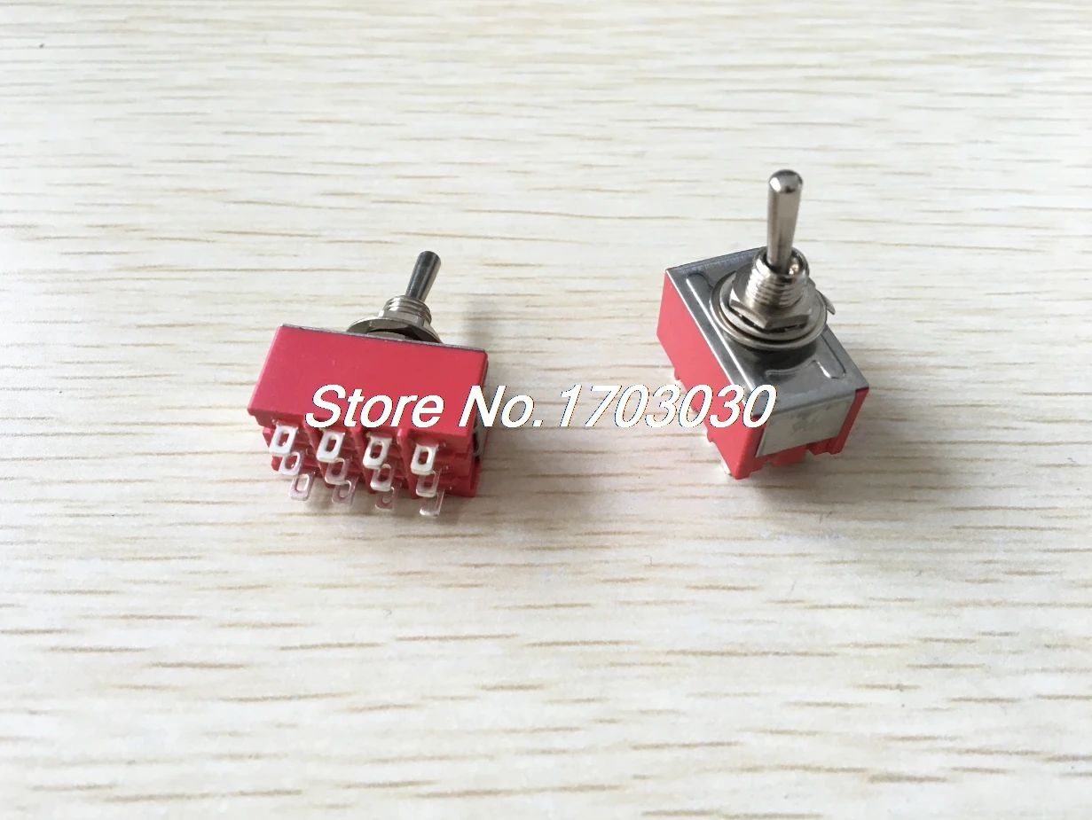 

2pcs AC 250V 2A 125V 6A ON/OFF/ON 3 Position 4P2T 4PDT 12 Pins Toggle Switch