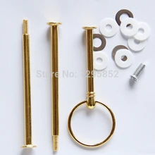 50 компл./упак., 3 уровня, прочная Золотая подставка для торта с центральной ручкой