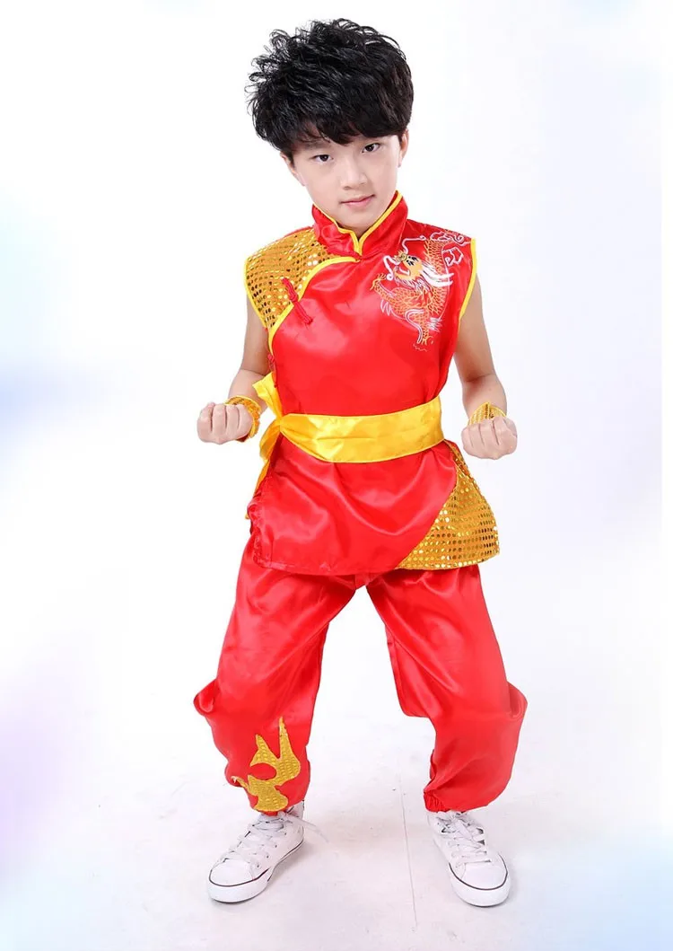 Tae Kwon Do Kids Wushu/Китайская традиционная одежда для мальчиков китайский костюм для кунг-фу Униформа кунг-фу для мальчиков Китай Kungfu костюмы