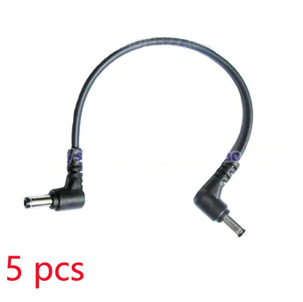 

5 pieces 22AWG Double male L-shaped DC 5.5*2.5mm 90 Right Angle Male/Male extension cable power plug adapter connector cord 30cm