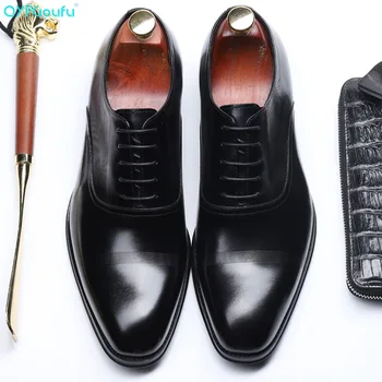 

QYFCIOUFU Italian Mens Formal Genuine Leather Oxford Shoes For Men 2019 Dress Shoes Wedding Shoes Lace-up Designer Shoes