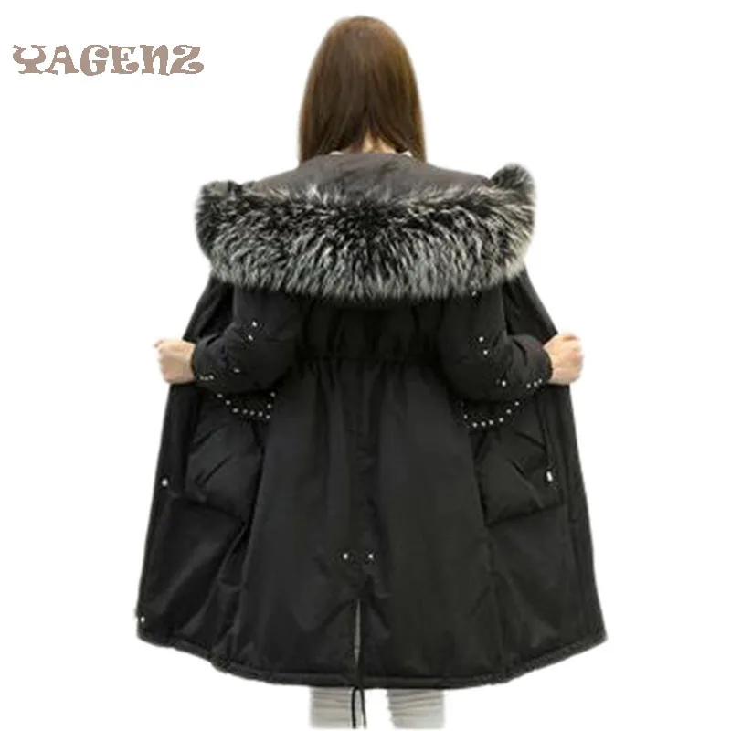 

2019 winter womens down jacket Jacket women casual female Parka Hoodie cotton-padded thick jackets fur Parkas woman plus size