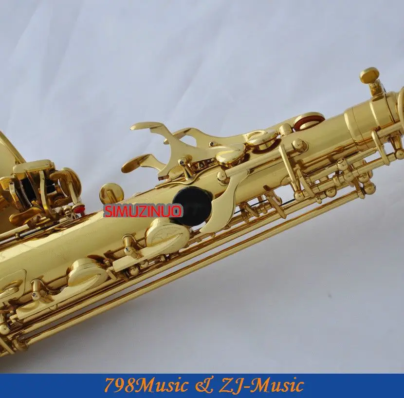 Золотой лак альтовый саксофон Ми-бемоль High F# Key-жемчужные бутсы