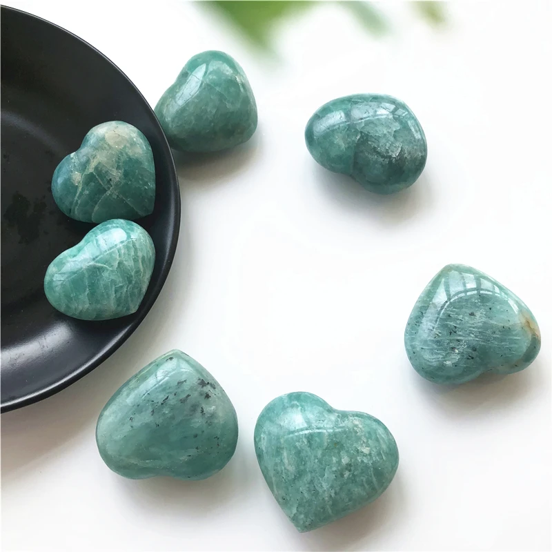 1 шт. натуральный красивый Амазонит кварцевый сердце полированный камень заживление натуральных камней и минералов