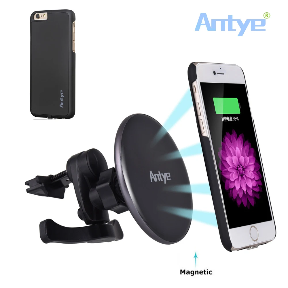 360 Rotating New Magnetic Qi font b Wireless b font Charging Car font b Charger b
