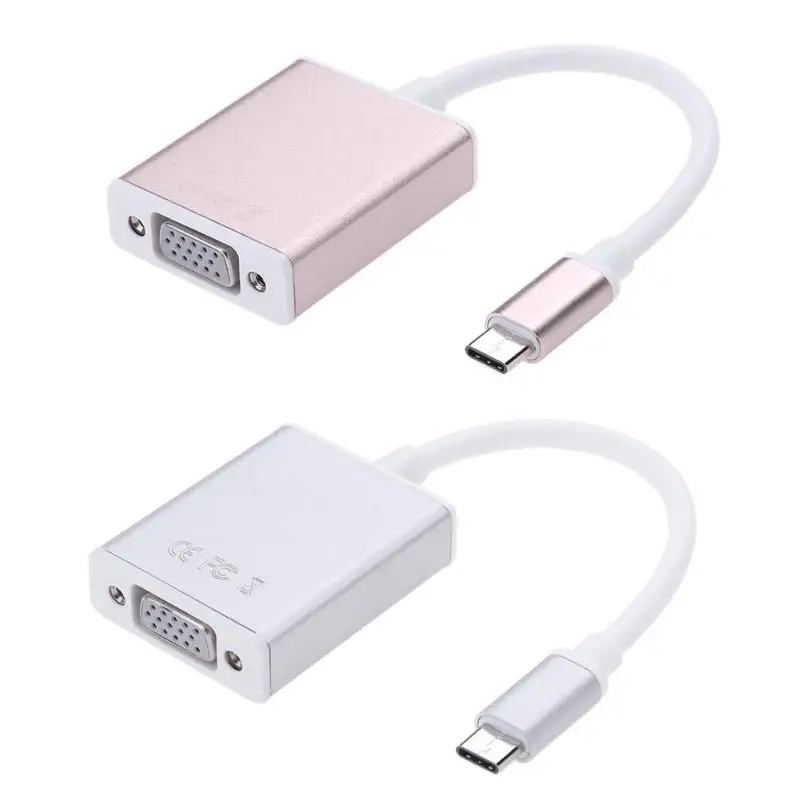 USB 3.1 Type C USB C Male to Female VGA Adapter Cable Metal Shell