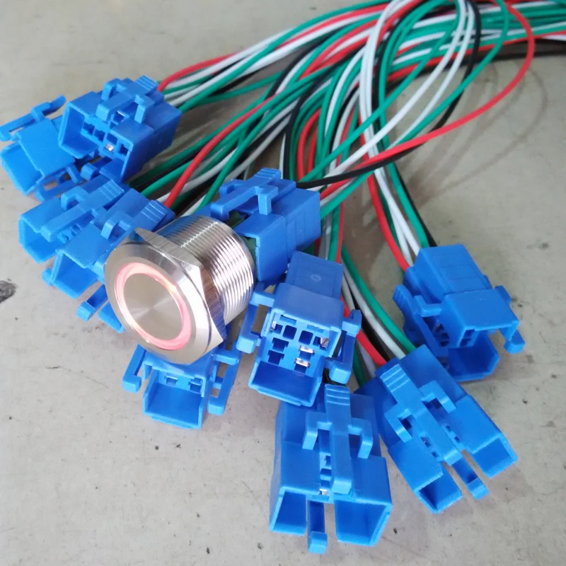 25mm Blue LED Stainless steel 12V Ring illuminated Momentary 1NO1NC Metal push button switch + 30cm Wiring harness Connector 25mm Blue LED Stainless steel 12V Ring illuminated Momentary 1NO1NC Metal push button switch + 30cm Wiring harness Connector