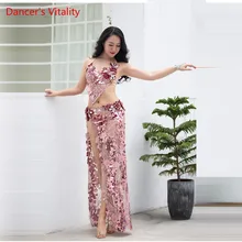 Женский Спандекс Танец Живота Костюм Танец Живота Профессиональный Набор Танец Живота Женщины Бюстгальтер+ Юбка 2 шт. Конкурсный Набор