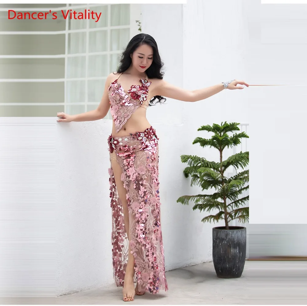 

Women Spandex Belly Dance Belly Dance Costume Belly Dance Professional Set women Bra + Skirt 2 pcs Competition Set