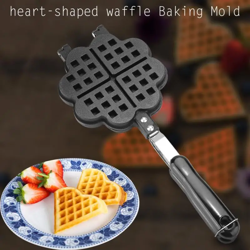 Waffle Baking Mold Heart Shape Household Kitchen Gas Non-Stick Waffle Maker Pan Mould Mold Press Plate Baking Tool Waffle Baking Mold Heart Shape Household Kitchen Gas Non-Stick Waffle Maker Pan Mould Mold Press Plate Baking Tool