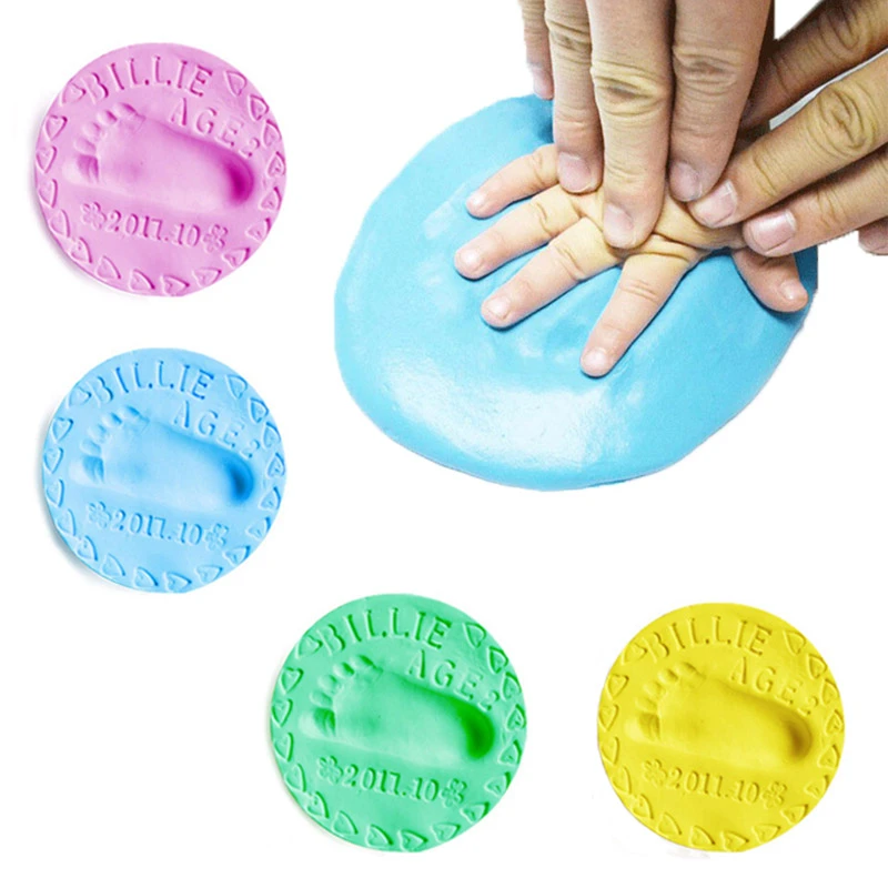 Pate Polymere Pour Bebe 30g Bricolage Sechage A L Air Empreinte De Main Impression D Empreintes Pate A Modeler Aliexpress