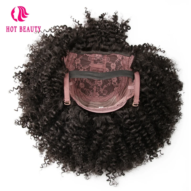 Heißer Schönheit Haar Brasilianische Verworrene Lockige Kurze Perücke 8 ''10''12" Kann Gefärbt Werden Volles 250g 100% Remy menschliches Haar Perücken Natürliche Schwarze Farbe
